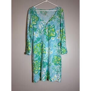 Lilly Pulitzer Blue and Green Midi Dress